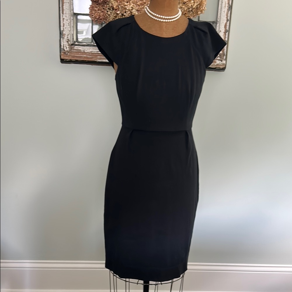 Kate Spade Black Midi Sheath Dress with Crew Neck